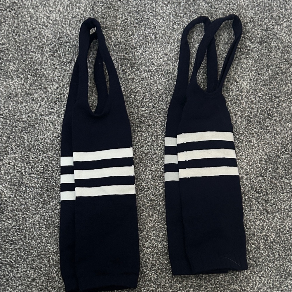 Navy and White Over the Knee athletic socks